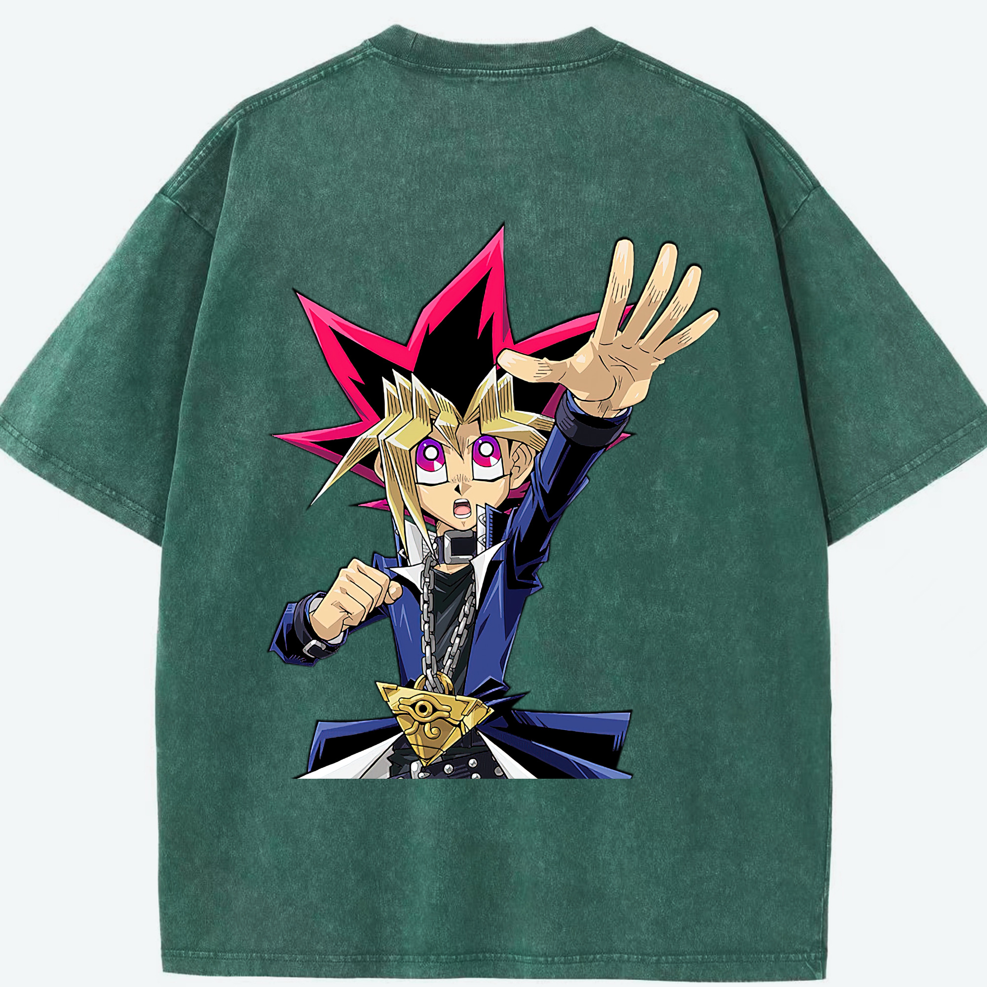 （画像用） 遊☆戯☆王 Yu-Gi-Oh! 綿100% ヴィンテージ風 半袖Tシャツ（背面プリント）